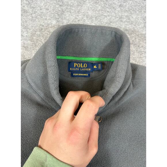 Polo Ralph Lauren Fleece Jacket Mens XL Gray Full Zip Cozy Performance Hiking - Picture 4 of 4